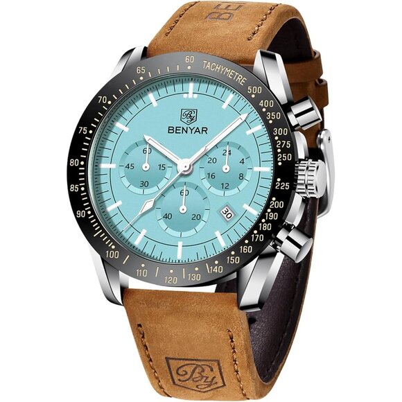 ⚡Watches for Men Analog Quartz Chronograph 30M Waterproof Luminous Elegant Gift - Picture 1 of 10
